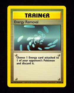 1999 Pokemon ENERGY REMOVAL Base Set INK ERROR Non Holo MISPRINT Card 92/102 NM - Image 1
