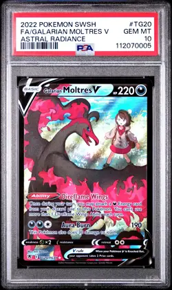 2022 POKEMON SWORD & SHIELD ASTRAL RADIANCE FULL ART/GALARIAN MOLTRES V PSA 10 - Image 1