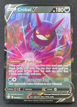 Crobat V 044/072 Shining Fates Ultra Rare Holo Pokemon TCG Card NM - Image 1