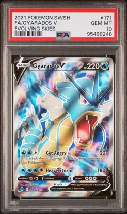 2021 Pokemon Sword & Shield Evolving Skies Gyarados V #171 Full Art PSA 10 Gem - Image 1