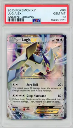 Pokemon XY Ancient Origins Lugia EX 68/98 PSA 10 - Image 1