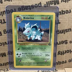 Nidorina - 40/64 Jungle Unlimited Uncommon Pokemon - NM Orb Printing ErrorU - Image 1