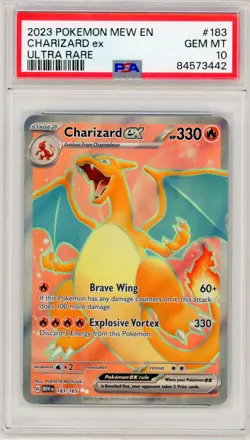 2023 Pokemon Mew EN-151 Charizard EX Ultra Rare PSA 10 183/165 - Image 1