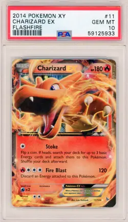 PSA 10 GEM MINT 2014 POKEMON 11/106 CHARIZARD FLASHFIRE XY EX HOLO RARE - Image 1