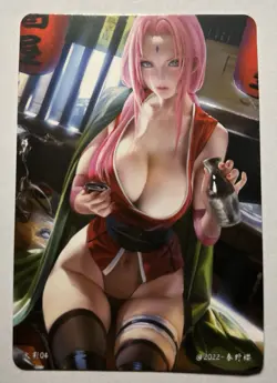 SEXY HEROINE WAIFU Sakura NARUTO ACG PREMIUM HOLOFOIL CARD - Image 2