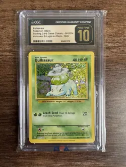 CGC 10 PRISTINE Bulbasaur 001/034 CLASSIC Collection HOLO Pokemon Card - Image 1