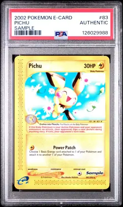 2002 POKEMON E-CARD SAMPLE #83 PICHU PSA AUTHENTIC - Image 1