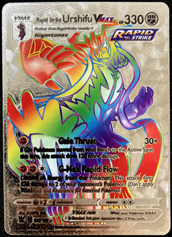 Urshifu Vmax Rainbow Silver Foil Textured Display Card - Image 1