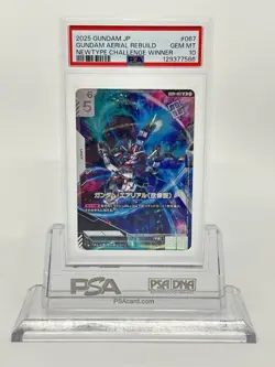PSA 10 Gundam Card NewType Challenge Winner Promo GD01-067 Gundam Aerial Rebuild - Image 1