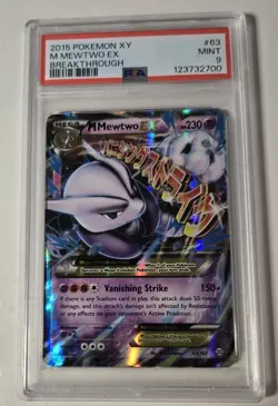 Pokemon TCG M Mewtwo EX Card 63/162 Breakthrough PSA 9 MINT English 2015 XY - Image 1