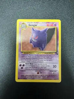 Pokemon Gengar 1st Edition Rare Non-Holo Card 20/62 1999 Fossil - Image 2