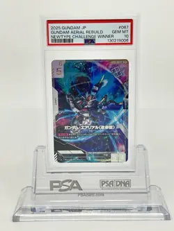 PSA 10 Gundam Card NewType Challenge Winner Promo GD01-067 Gundam Aerial Rebuild - Image 1