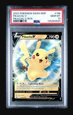 PSA 10 - Pikachu V SWSH198 Black Star Promo Graded Pokemon Card - Image 1