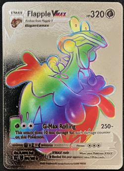 Flapple Vmax Rainbow Silver Foil Textured Display Card - Image 1