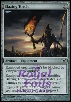 Blazing Torch 4x FOIL ISD MTG Innistrad Common 1 MINT + 3 NM artifact - Image 1