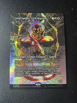 Foil MTG Marvel Universe IRON SPIDER, CIVIL WARRIOR Borderless Foil NM (0039) - Image 2