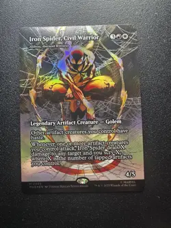Foil MTG Marvel Universe IRON SPIDER, CIVIL WARRIOR Borderless Foil NM (0039) - Image 3