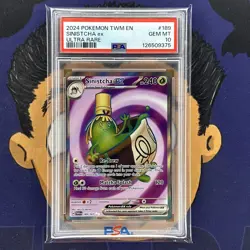 💎PSA 10 GEM MINT 2024 Pokemon Twilight Masquerade SINISTCHA EX #189 Ultra Rare - Image 2
