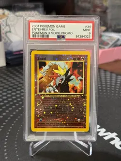 2001 POKEMON GAME MOVIE POKEMON 3 MOVIE PROMO #34 ENTEI-REVERSE FOIL PSA 9 - Image 1
