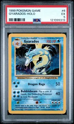 1999 POKEMON GAME #6 GYARADOS-HOLO PSA 5 - Image 1
