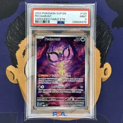 PSA 9 MINT 2024 Pokemon SHROUDED FABLE PECHARUNT #129 ETB Promo - Image 2