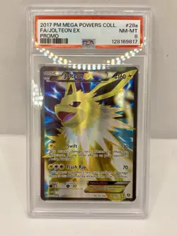PSA 8 2017 Pokemon Mega Powers Collection Full Art Jolteon Ex #28a NM - Image 1