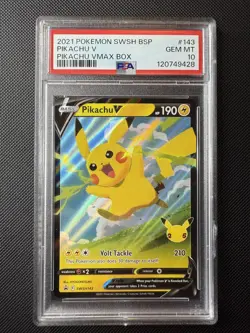 PSA 10 PIKACHU V 143 PIKACHU SWSH BLACK STAR PROMO VMAX BOX 2021 POKEMON - Image 1