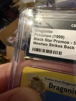 1999 Pokemon Dragonite Black Star Movie Promo 5 CGC 8 *minor scratches - Image 3