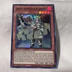 YuGiOh! Crowley, the Magistus of Grimoires GEIM-EN001 Super Rare 1st Edition - Image 1