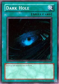 Yugioh! HP Dark Hole - DB1-EN113 - Super Rare - Unlimited Edition Heavily Played - Image 1