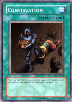 Yugioh! HP Confiscation - DB1-EN023 - Common - Unlimited Edition Heavily Played, - Image 1