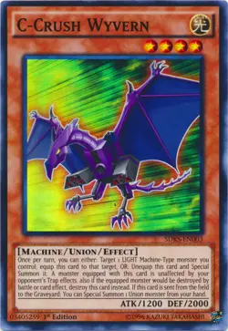 Yugioh! HP C-Crush Wyvern - SDKS-EN003 - Super Rare - 1st Edition Heavily Played - Image 1