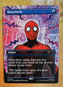 MTG Spider-man Brainstorm 7019 Secret Lair Bonus Card NM - non-Foil - Image 1