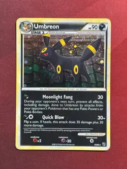 UMBREON 10/90 Undaunted HOLO SWIRL rare Pokemon TCG card LP - Image 1