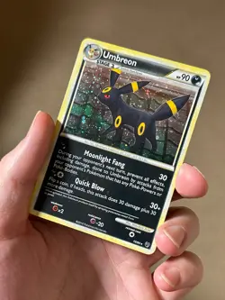 UMBREON 10/90 Undaunted HOLO SWIRL rare Pokemon TCG card LP - Image 2