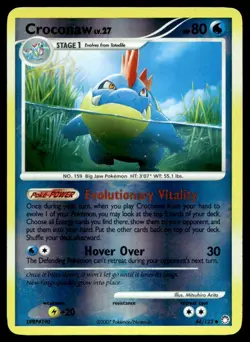 Croconaw 44/123 Pokemon Card Mysterious Treasures Uncommon 80 HP Rev Holo LP C60 - Image 1