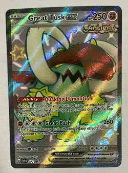 Great Tusk ex SVP72 Near Mint Condition Black Star Promo Pokemon Card - Image 1