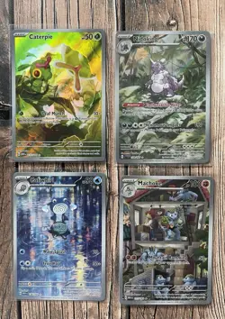 Pokemon 151 Illustration Rare Card Lot x4 NM Caterpie Nidoking Poliwhirl Machoke - Image 1