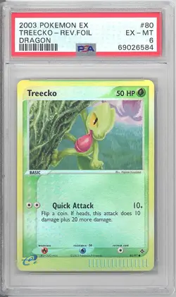 PSA 6 - Pokemon Card - Dragon 80/97 - TREECKO (Reverse holo) - EX-MT - Image 1