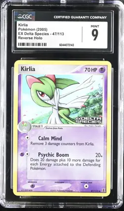 CGC 9 MINT Kirlia EX Delta Species 47/113 Reverse Holo STAMPED Pokemon Card - Image 1