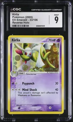 CGC 9 MINT Kirlia 2005 EX Emerald 33/106 Reverse Holo STAMPED Pokemon Card - Image 1