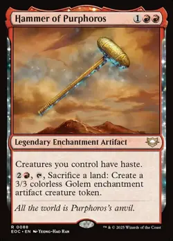 x1 Hammer of Purphoros R MTG Commander: Edge of Eternities M/NM, English - Image 1