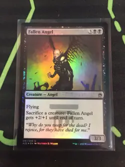 MTG Magic The Gathering Fallen Angel Foil M25 Black Commander - Image 1