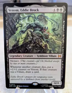 Venom, Eddie Brock - Foil - SPE - MTG 0012 Marvel's Spider-Man Mythic 2025 - Image 1
