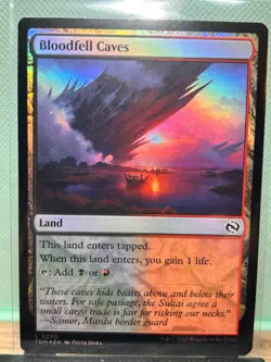 MTG TCG: Bloodfell Caves 250, Tarkir: Dragonstorm _ FOIL - Image 1