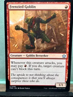 MTG TCG: Frenzied Goblin 199, Foundations - Image 1