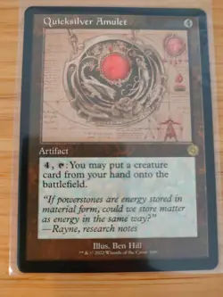 MTG Quicksilver Amulet (Schematic Retro Frame) The Brothers War M/NM Free UK P&P - Image 1
