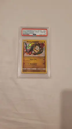 2017 Pokemon TCG Shining Rayquaza Holo Rare Card Shining Legends 56/73 PSA 10 - Image 1
