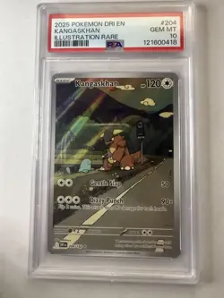 2025 POKEMON DRI EN-DESTINED RIVALS ILLUSTRATION RARE #204 KANGASKHAN PSA 10 - Image 1