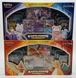 Lot of (2) Pokemon XY Evolutions Kanto Power Collection Mewtwo & Dragonite Boxes - Image 1